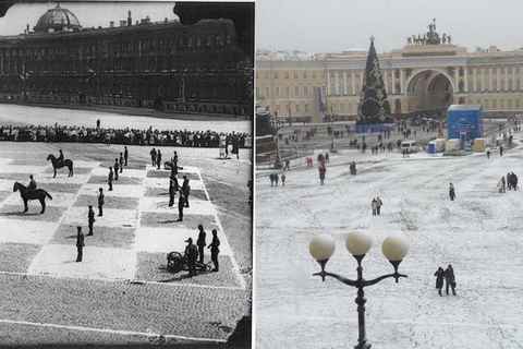 St. Petersburg - Then and Now