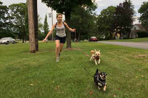 Walking Pinot and Oliver