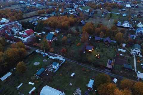 Dacha at autumnal dusk