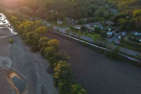 Amtrak's Lake Shore Limited passing Fort Johnson