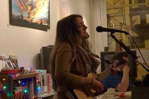 Angela Bove at open mic Sep 21, 2014