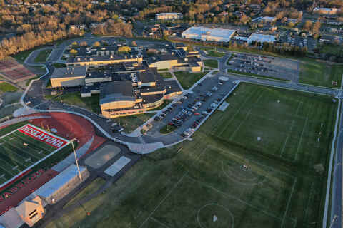 Niskayuna High School aerial pano Apr 26, 2024